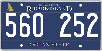 RI license plate 560252