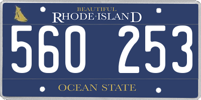 RI license plate 560253