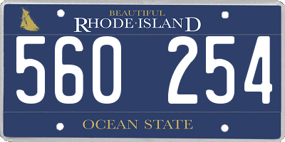 RI license plate 560254