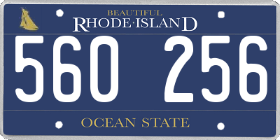 RI license plate 560256