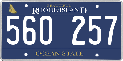 RI license plate 560257