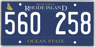 RI license plate 560258