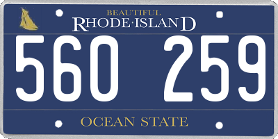 RI license plate 560259