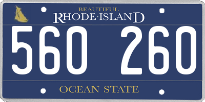 RI license plate 560260