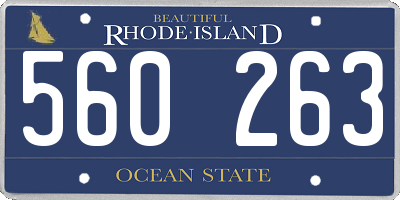 RI license plate 560263