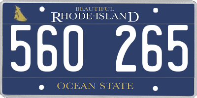 RI license plate 560265