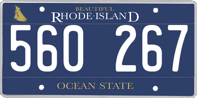 RI license plate 560267