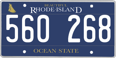 RI license plate 560268