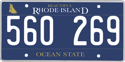 RI license plate 560269