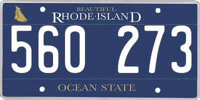 RI license plate 560273