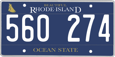 RI license plate 560274