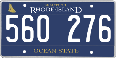 RI license plate 560276