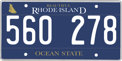 RI license plate 560278