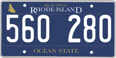 RI license plate 560280