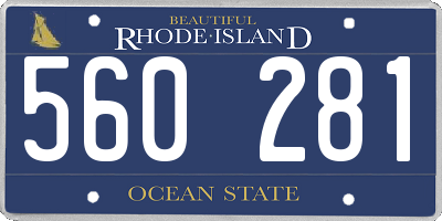 RI license plate 560281