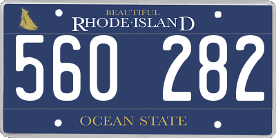RI license plate 560282