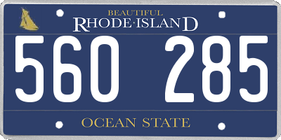 RI license plate 560285