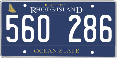 RI license plate 560286