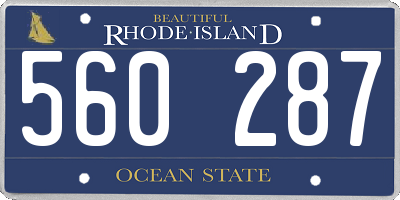 RI license plate 560287