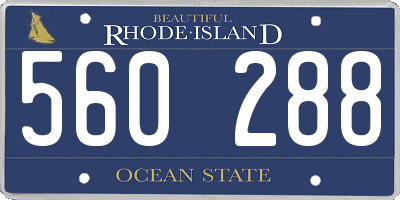 RI license plate 560288