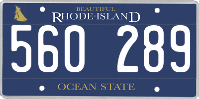 RI license plate 560289