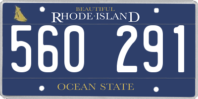 RI license plate 560291