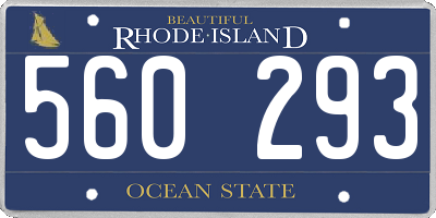 RI license plate 560293