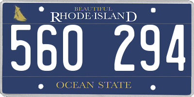 RI license plate 560294