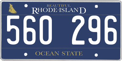RI license plate 560296