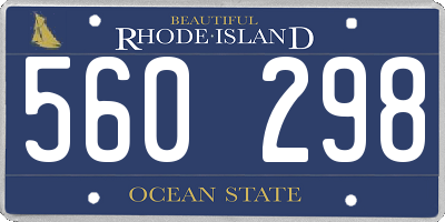 RI license plate 560298