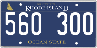 RI license plate 560300