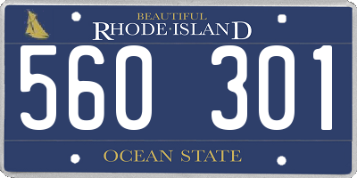 RI license plate 560301