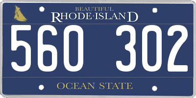 RI license plate 560302