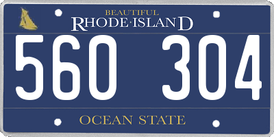 RI license plate 560304