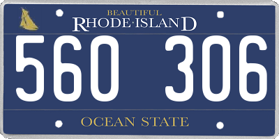 RI license plate 560306