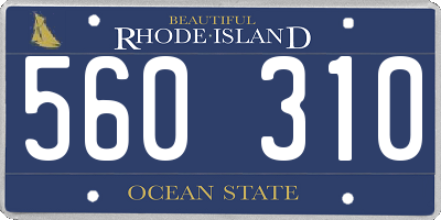 RI license plate 560310