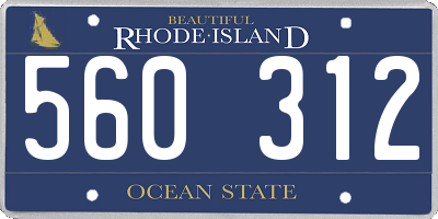 RI license plate 560312