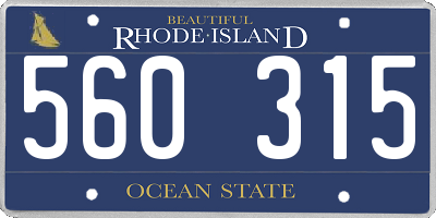 RI license plate 560315