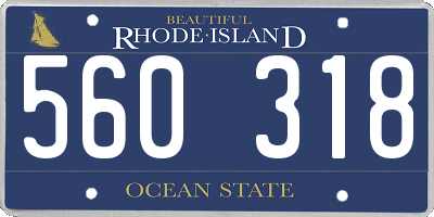 RI license plate 560318