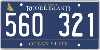 RI license plate 560321