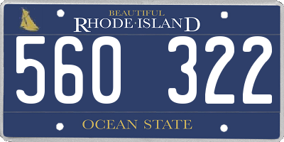 RI license plate 560322