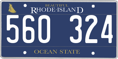 RI license plate 560324