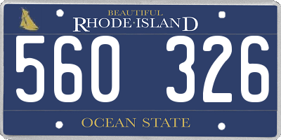 RI license plate 560326