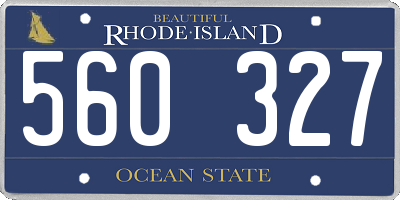 RI license plate 560327