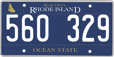 RI license plate 560329