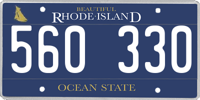 RI license plate 560330