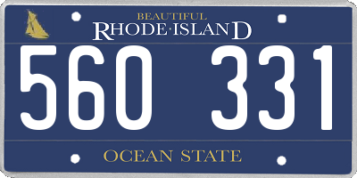 RI license plate 560331