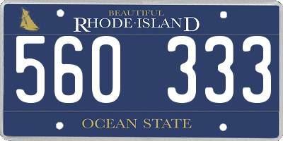 RI license plate 560333