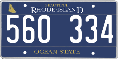 RI license plate 560334
