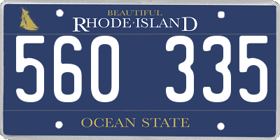 RI license plate 560335